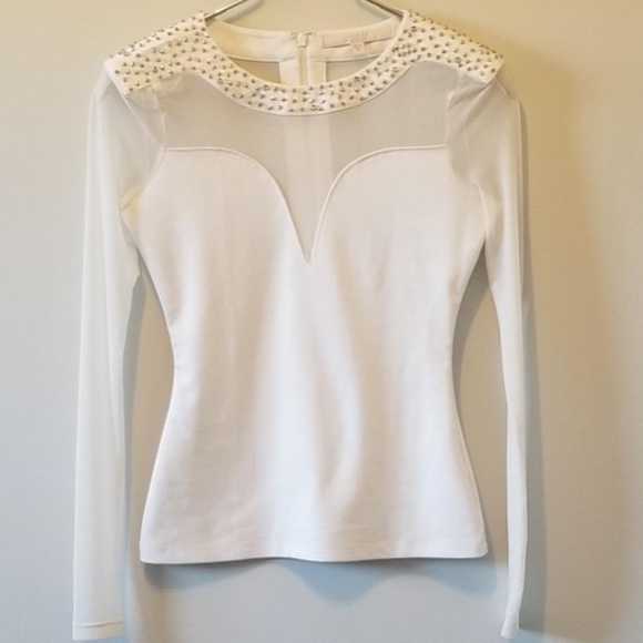 GUESS White Mesh Top - Picture 1 of 3